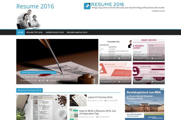 resume2016.com site used ColorMag