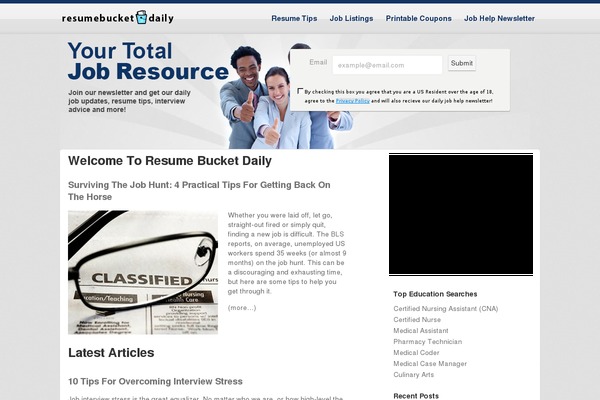 resumebucketdaily.com site used Rb2