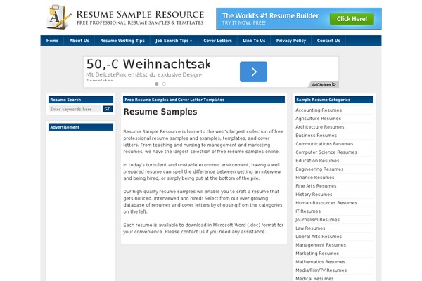 resumesampleresource.com site used Quickrise