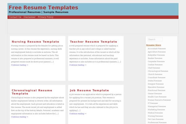 resumeztemplates.org site used Ease