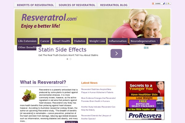 resveratrol.com site used Resveratrol