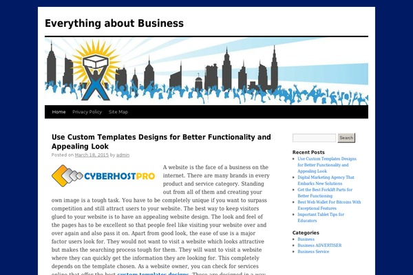 Twenty Ten theme site design template sample