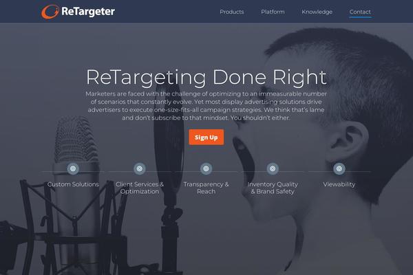 retargeter.com site used Retargeter