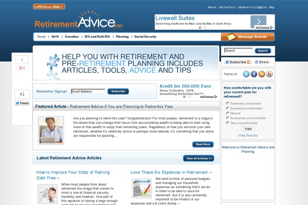 retirementadvice.com site used Webrulon