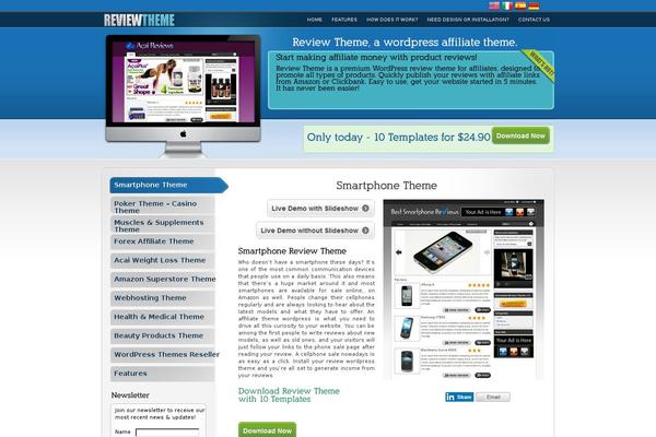 review-theme.com site used Featurelist