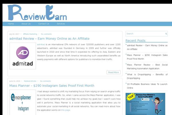 reviewearn.com site used Septia