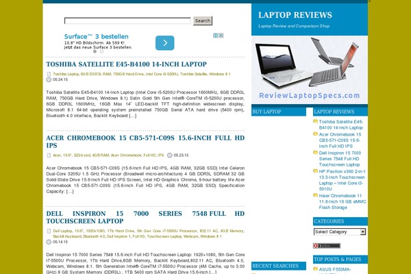 reviewlaptopspecs.com site used Web Minimalist 200901