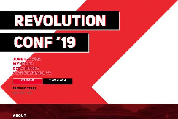 revolutionconf.com site used Revconf2019