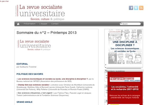 revuesocialisteuniversitaire.fr site used iFeature
