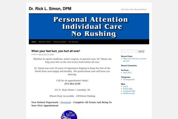 Twenty Ten theme site design template sample