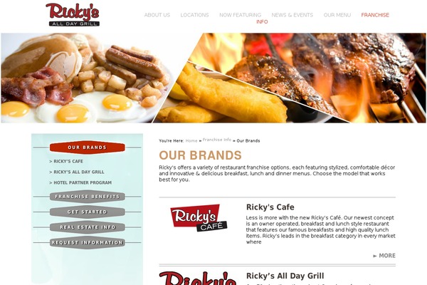 rickysfranchise.com site used Rickys-template