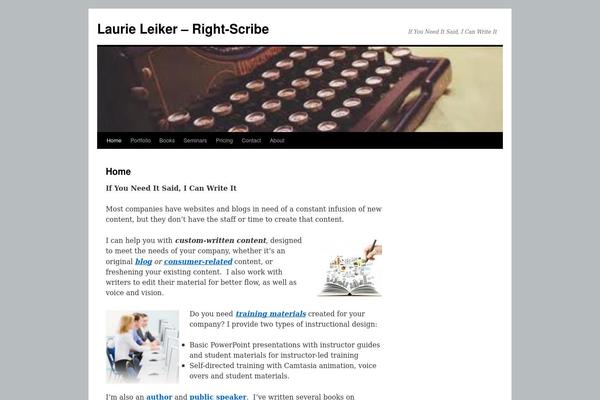 right-scribe.com site used Twenty Ten