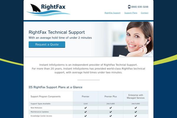 rightfaxsupport.com site used Rightfax