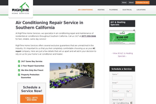 rightimeairandheating.com site used Rightime-centric