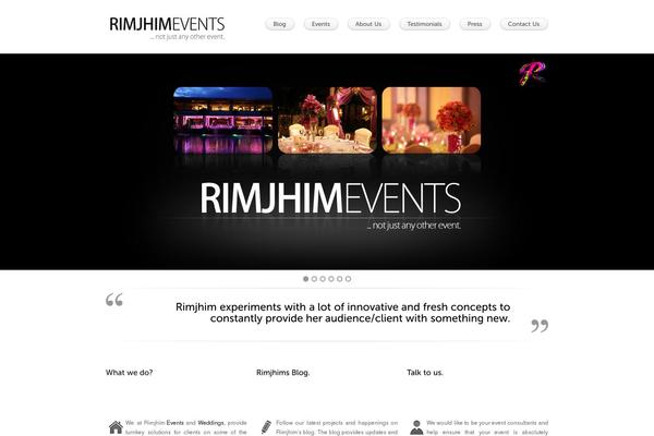 rimjhimevents.com site used Clear Theme