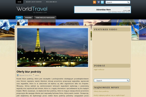 Worldtravel theme site design template sample
