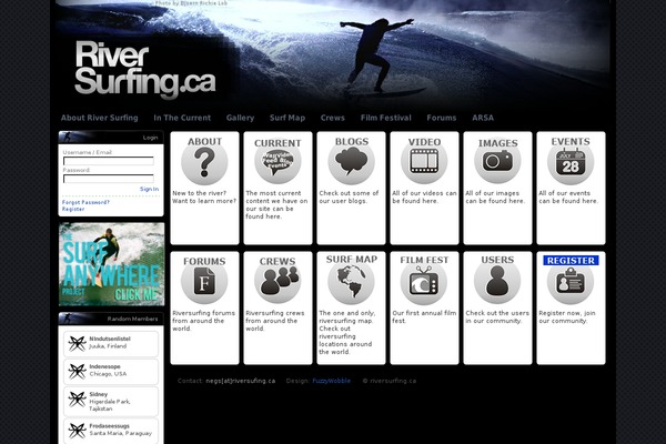 riversurfing.ca site used Fondness