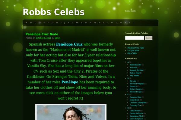 robbscelebssite.com site used Modern Green Theme