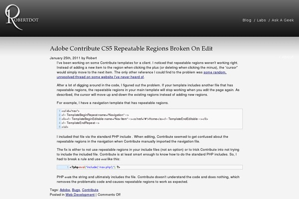 WordPress website example screenshot