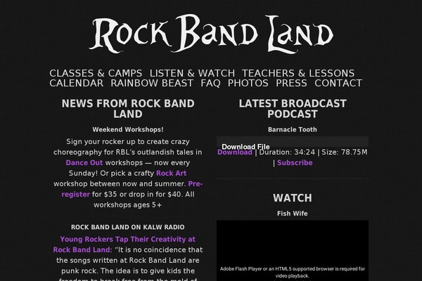 rockbandland.org site used Rockbandland