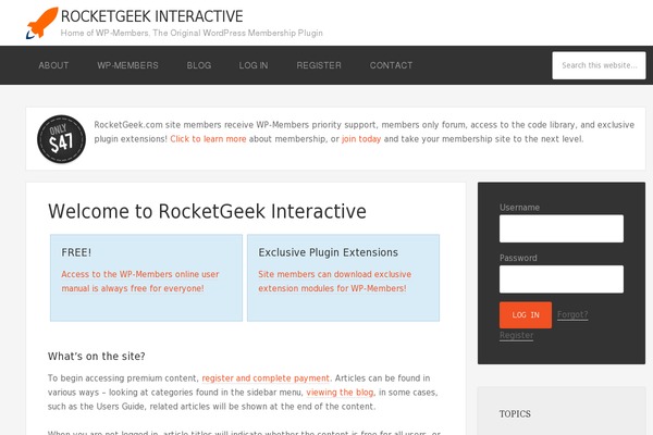 rocketgeek.com site used Monochrome-pro