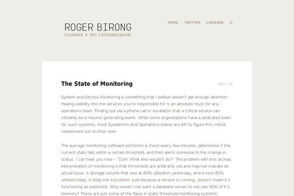 rogerbirong.com site used Platform