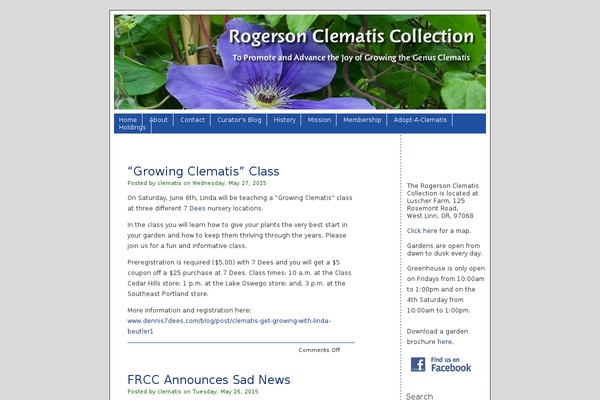 rogersonclematiscollection.org site used Bluehorizon