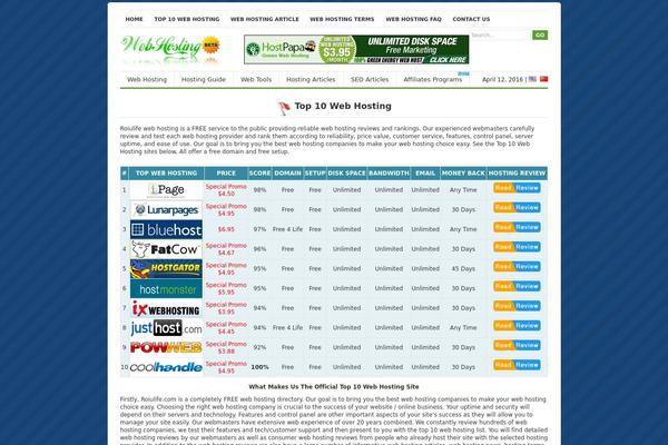 roiulife.com site used Webhost