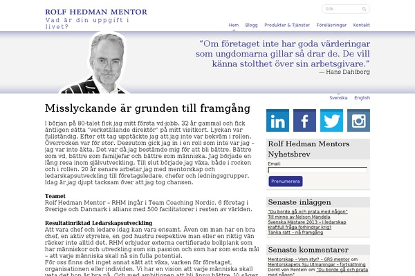 rolfhedmanmentor.se site used Rolfhedmanmentor