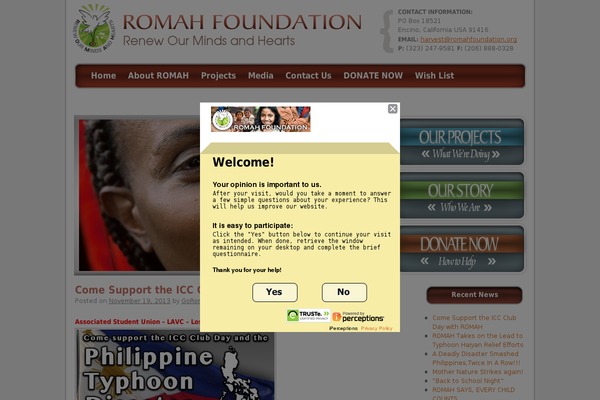 romahfoundation.org site used Charity-wp11