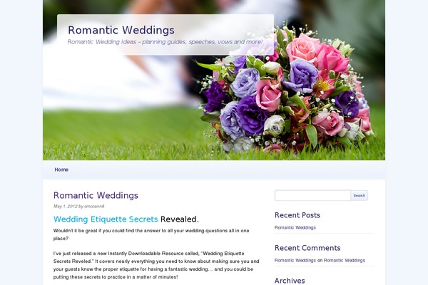 Wedding Bells theme site design template sample