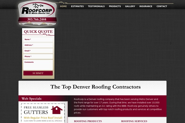 roofcorp theme websites examples