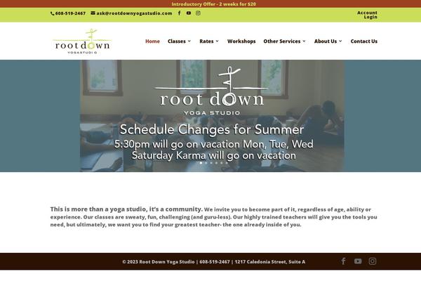 rootdownyogastudio.com site used Sixullc-divi