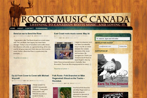 rootsmusic.ca site used Thesis 1.8