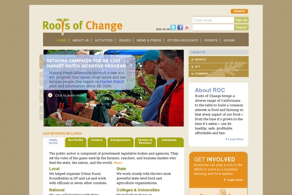 rootsofchange.org site used Rootsofchange