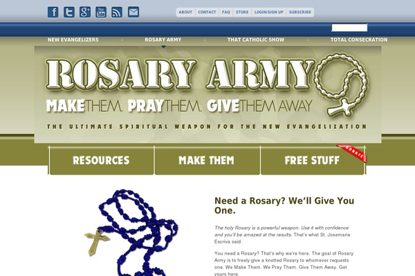 rosaryarmy.com site used Rosaryarmy