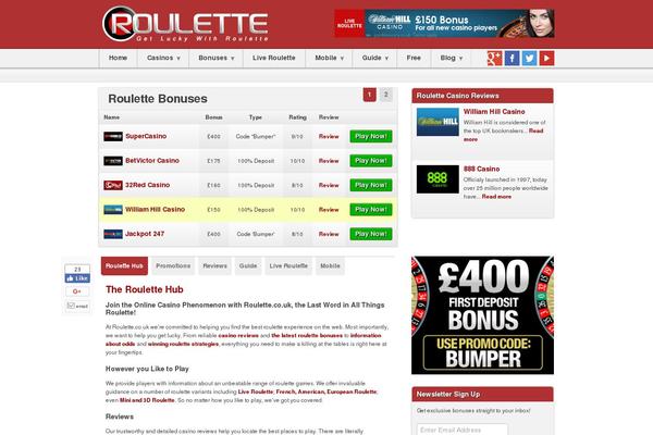 roulette.co.uk site used Rcm-childtheme