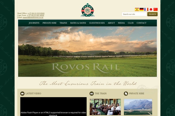 rovos.co.za site used Rovos