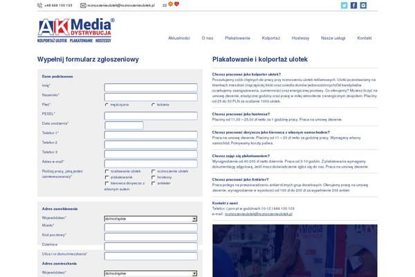 roznoszenieulotek.pl site used Akmedia