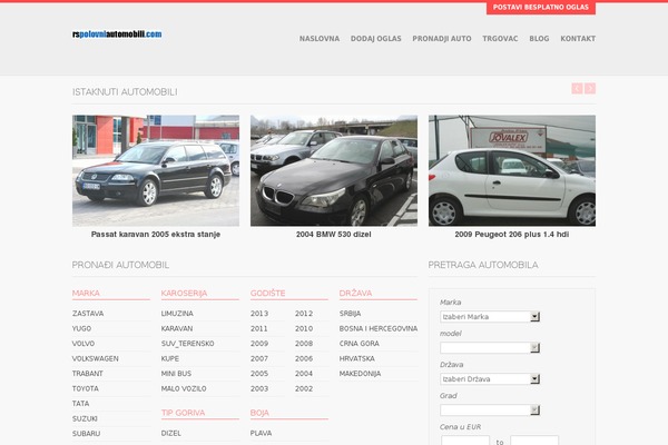 rspolovniautomobili.com site used Autotrader