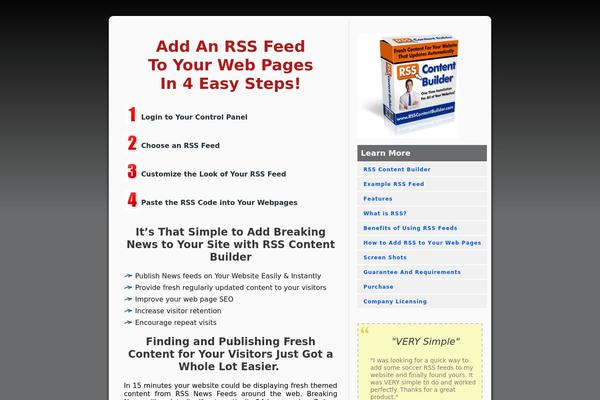 rsscontentbuilder.com site used Wordpress_ppc_template