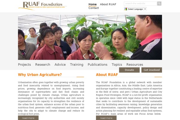 ruaf.org site used Hivos-theme