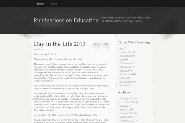 ruminationsoneducation.com site used Elegant Grunge
