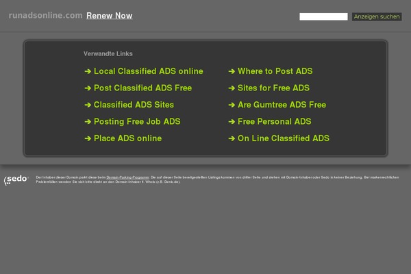 runadsonline.com site used Classi