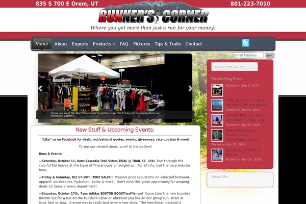 runnerscorner.com site used Runnerscorner