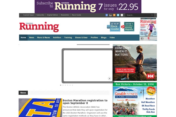 runningmagazine.ca site used Running