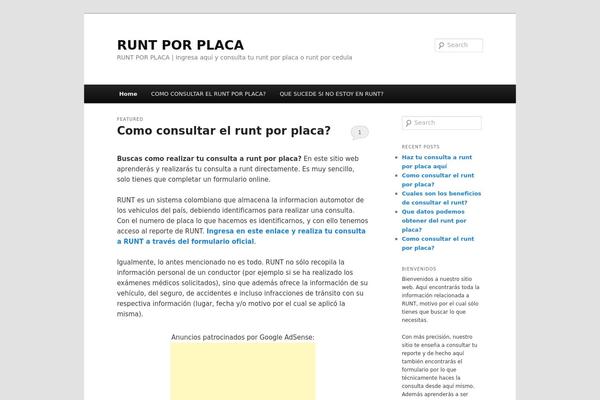 runtporplaca.org site used Twenty Eleven