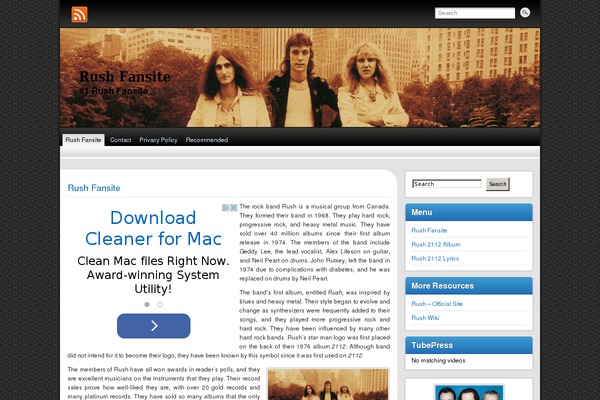 rush2112.com site used Graphene