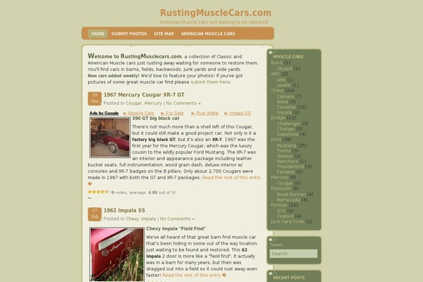 rustingmusclecars.com site used diary-cute