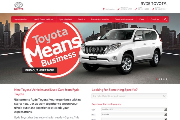 rydetoyota.com.au site used Rydetoyota